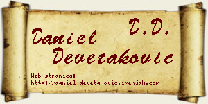 Daniel Devetaković vizit kartica